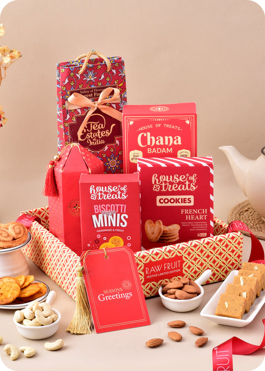 Sweets Cookies Tea Snacks with DryFruits Gift Hamper