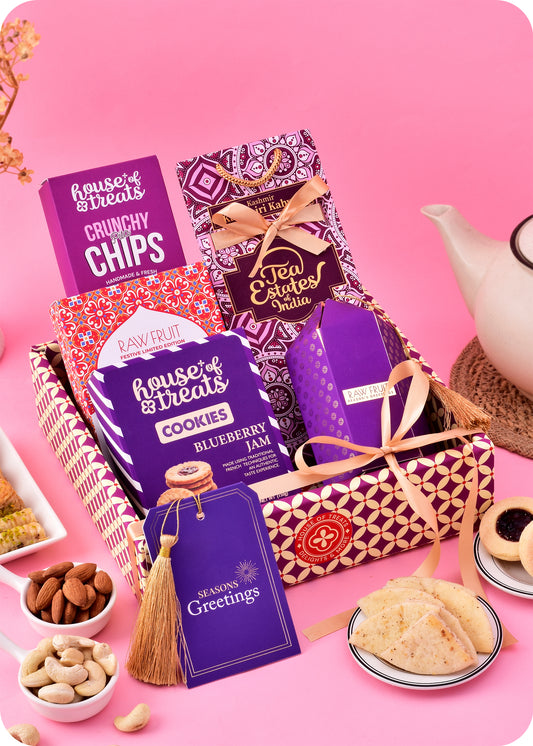 Dry Fruits Cookies Snacks with Tea Gift Hamper