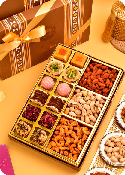 Assorted with Roasted Dry Fruits Sweets Gift Pack