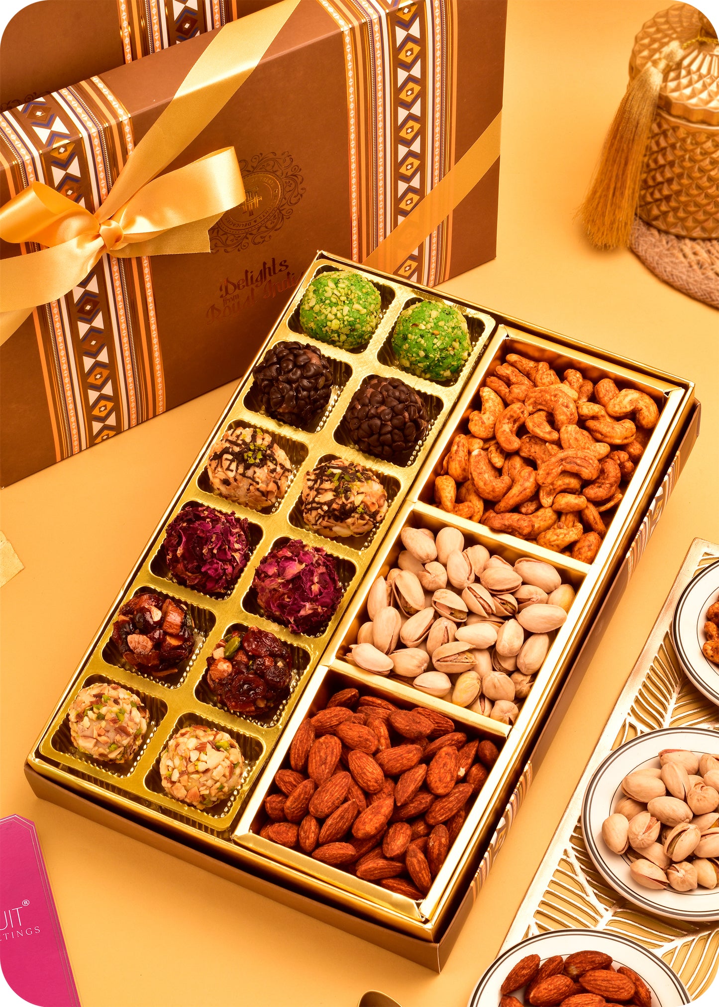 Ladoo with Roasted Dry Fruits Sweets Gift Box