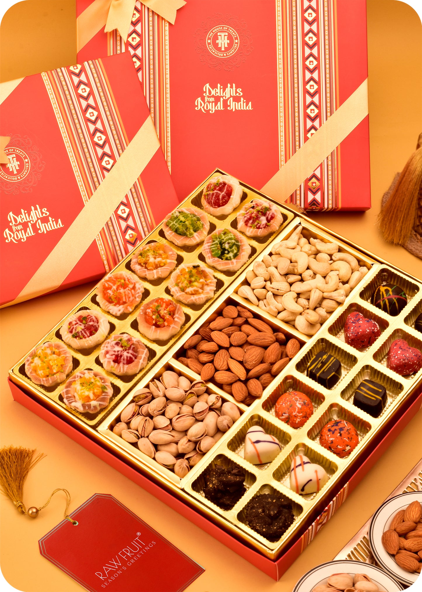 Tarts Dry Fruits with Chocolate Sweets Box