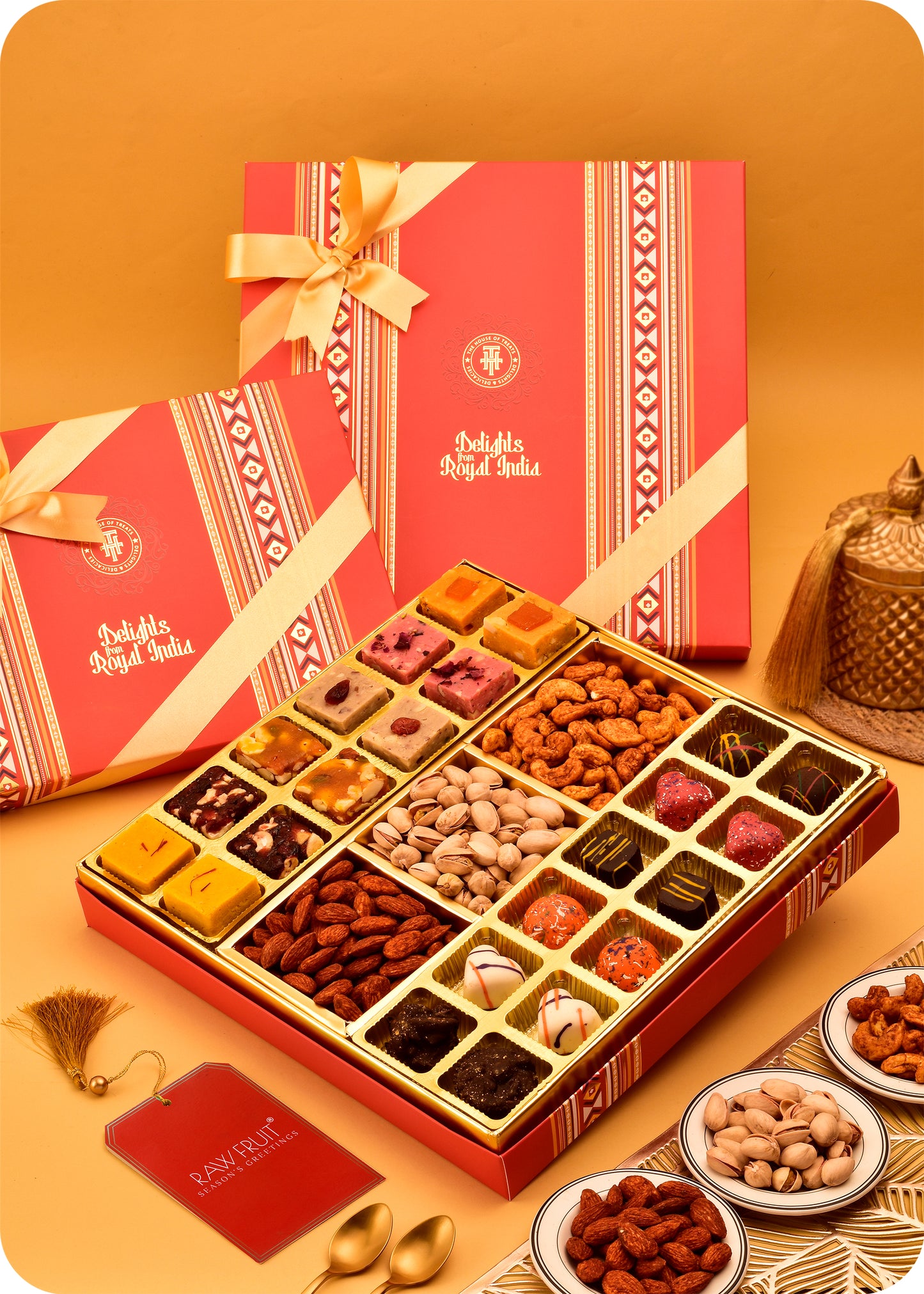 Fudge Roasted Dry Fruits with Chocolate Sweets Gift Pack