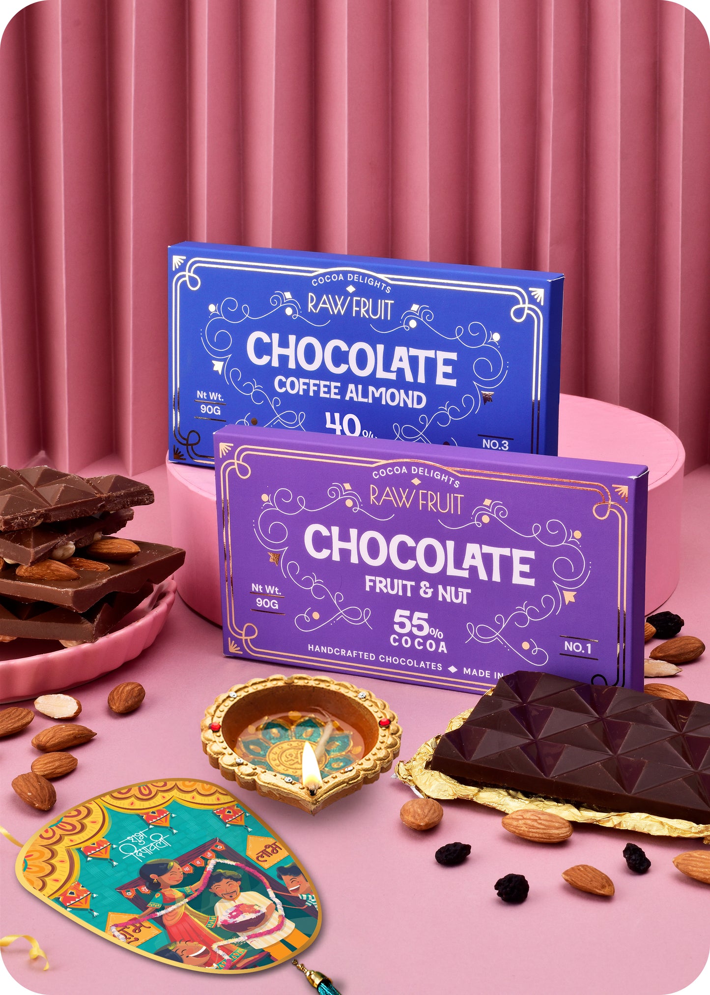 Diwali Chocolate Bar Fruit Almond