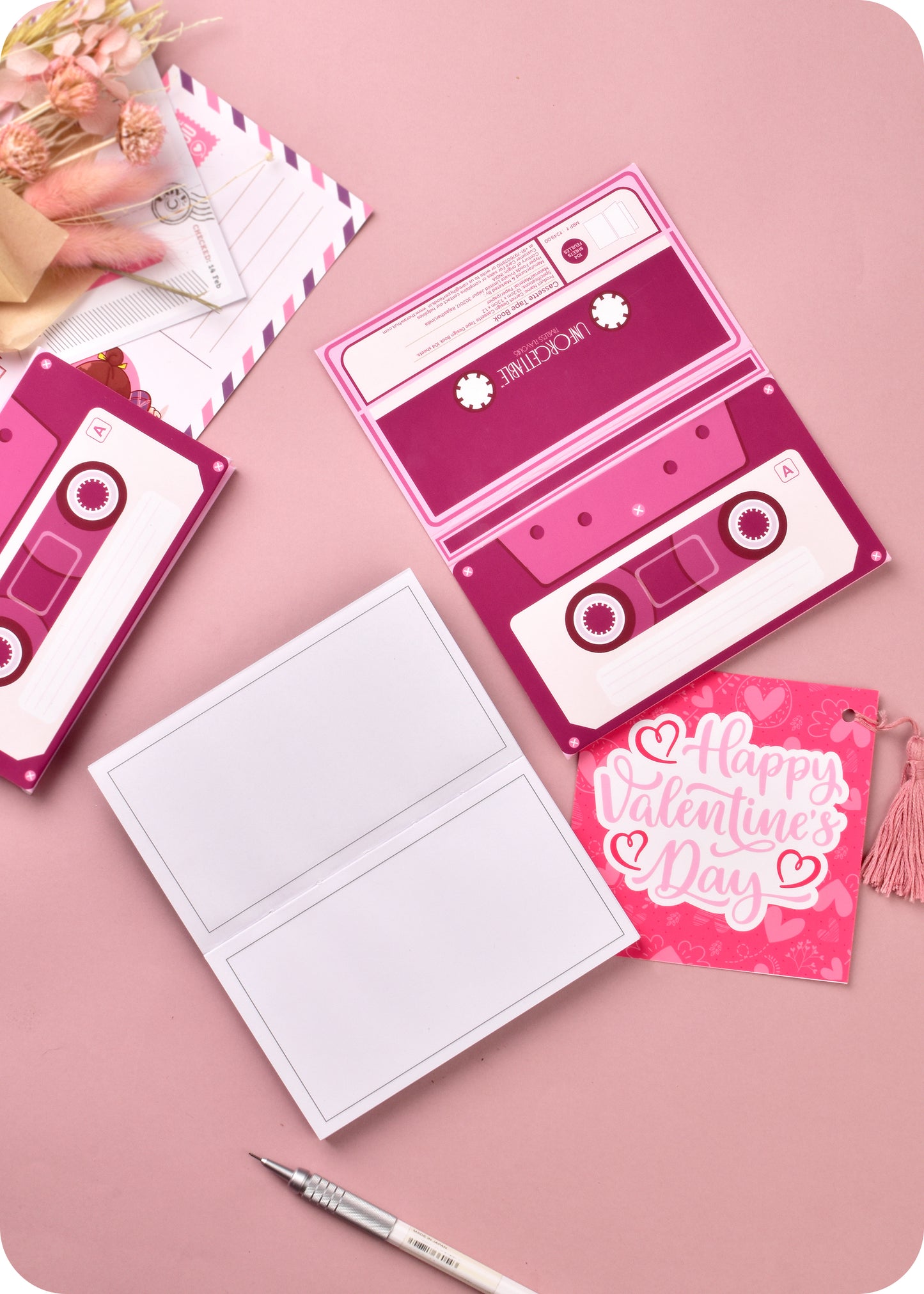 Valentines Theme Cassette Tape Journaling Diary