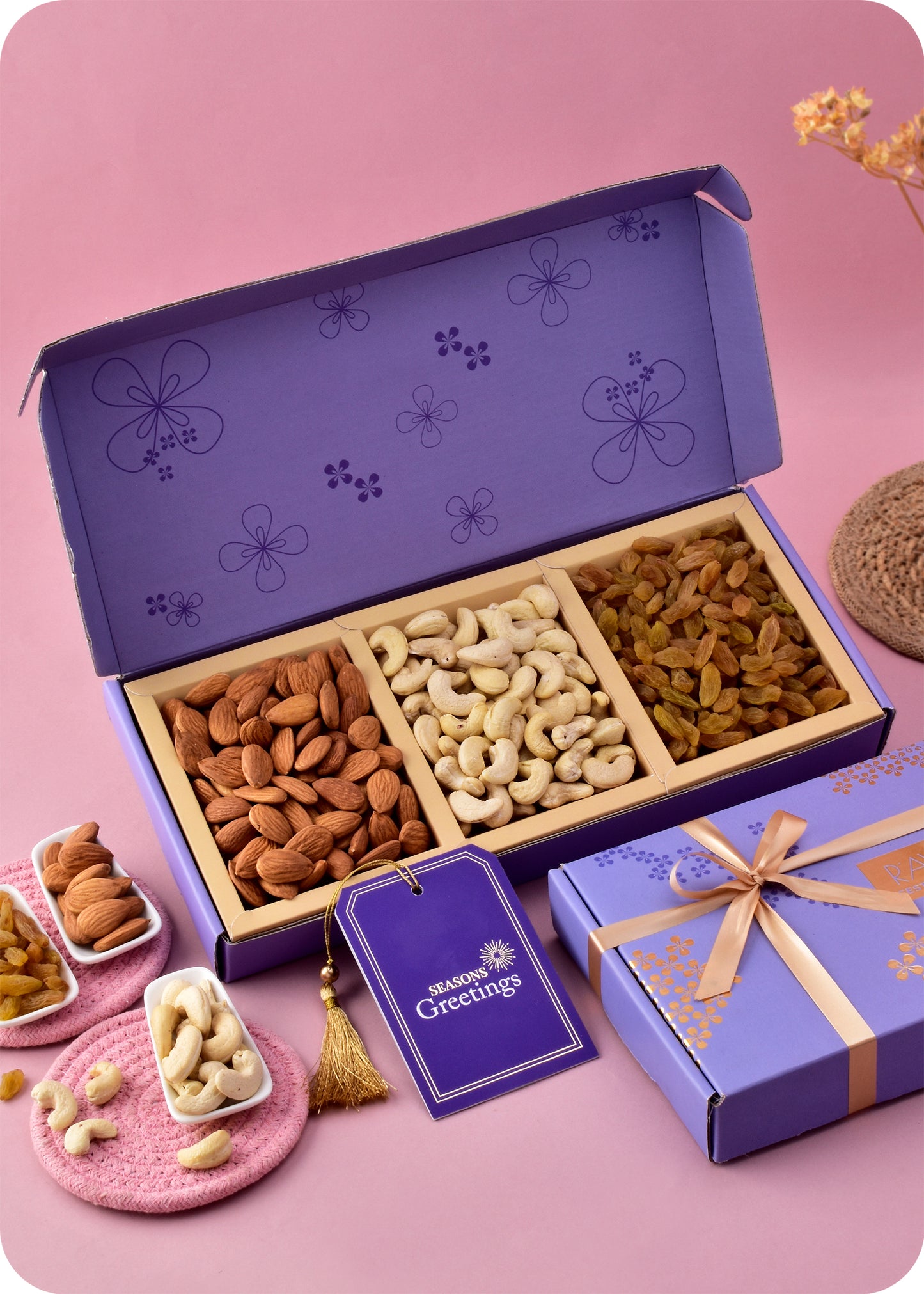 Diwali Dryfruit Box: Cahew, Almond, Raisins