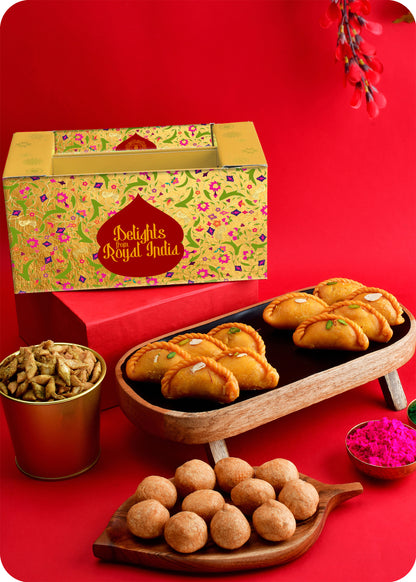 Holi gift pack Shahi Gujiya, Pudhina Paare & Kachori