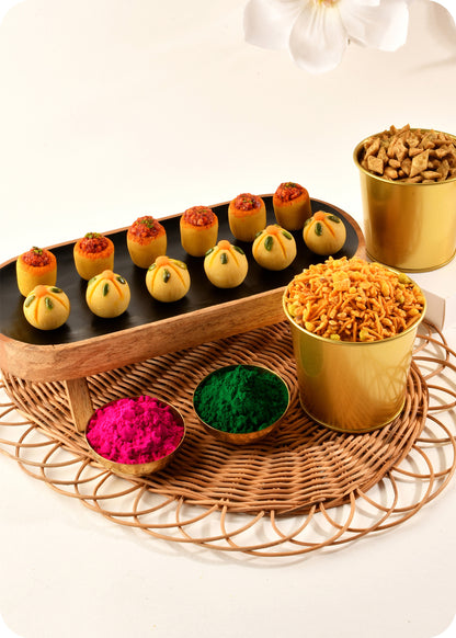 Holi Gift Pack Thandai & Pan Laddoo, Pudhina Paare, & Khatta Meetha Mix