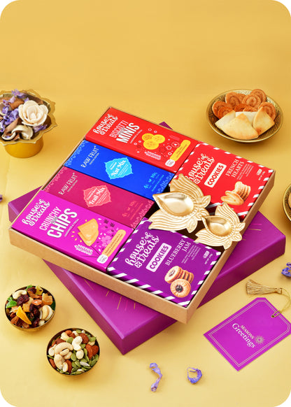 Diwali Gift Hamper: Cookies & Snacks Pack