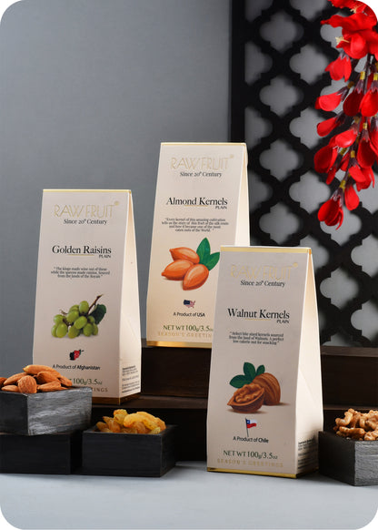 Assorted Dry Fruits Gift Pack : Almonds Raisins Walnuts