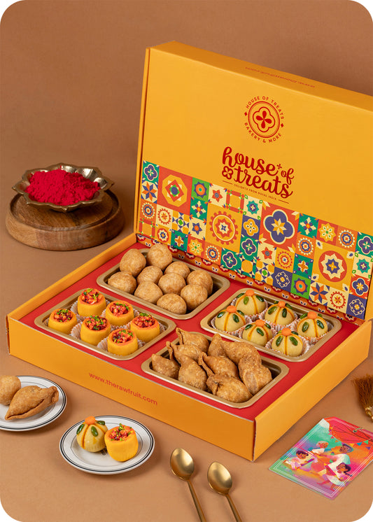 Holi Gift Pack Thandai & Pan Laddoo, Kachori, & Samosa