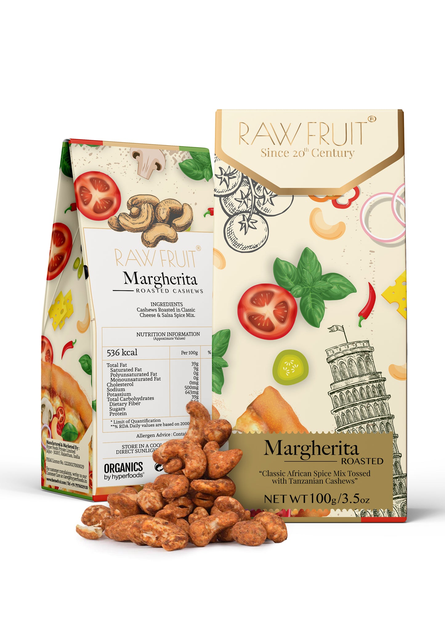 Italian Margherita Roasted Cashew Pack of 2