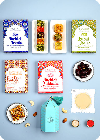 Exquisite Gift Pack: Dubai Dates Turkish Baklawa with Premium Dry Fruits