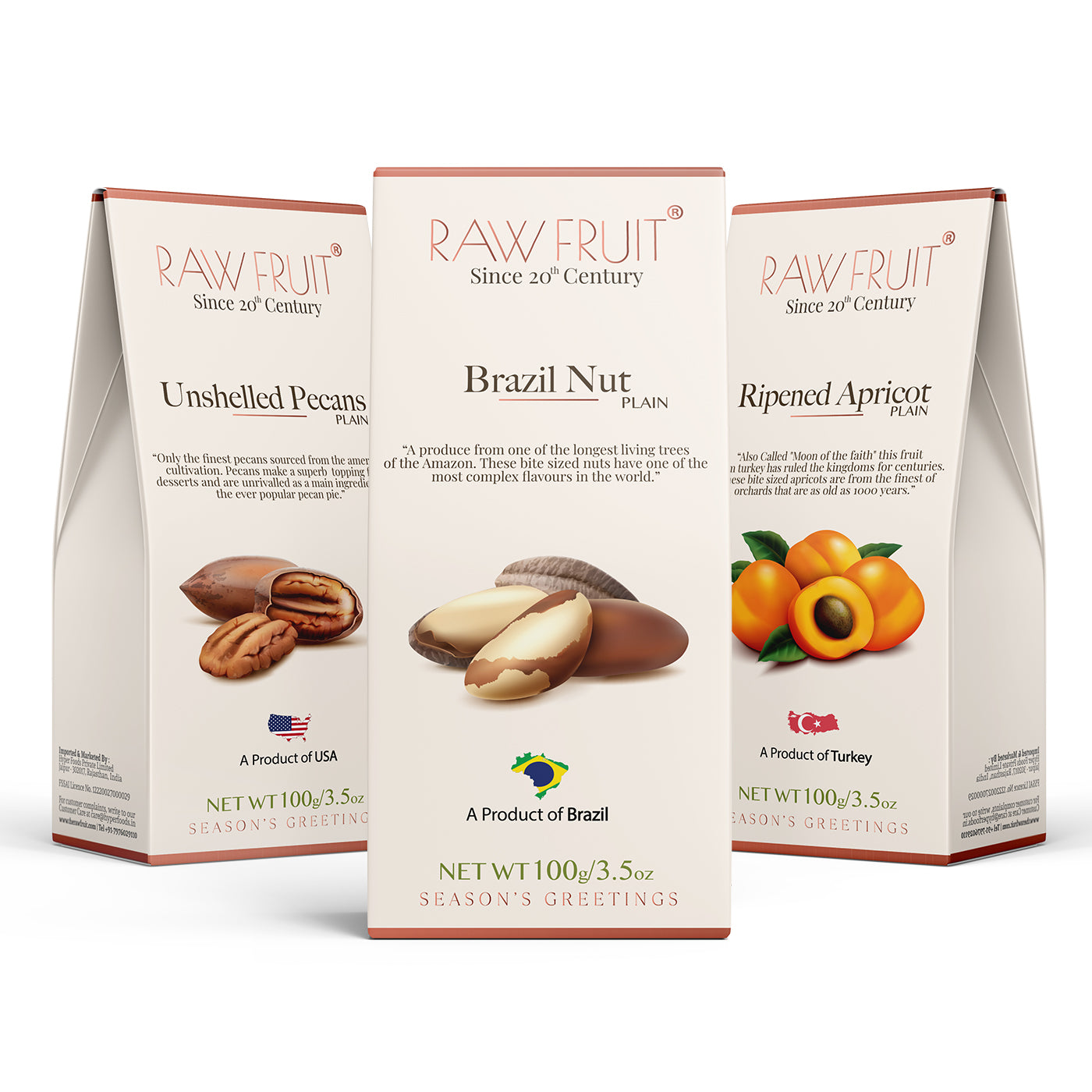 Dry Fruits Combo Pack Brazil Nut, Pecans, & Apricot