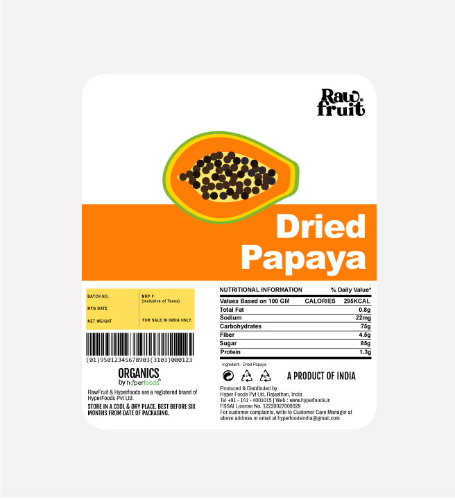 Raw Fruit Dried Papaya